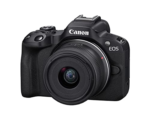Canon EOS R50 Mirrorless Camera RF-S18-45mm Lens Kit, 24.2MP CMOS, 4K Video, Hybrid, Vlogging - RF Mount