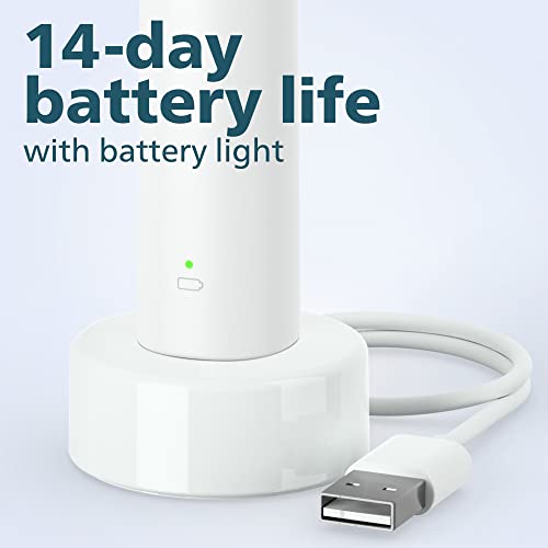 Philips Sonicare Electric Toothbrush: Pressure Sensor, 2 Intensity Settings, SmarTimer, QuadPacer - 14-Day Battery Life - White