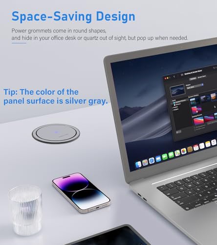 Wireless Charger Pop-Up Socket, 65W USB C Station, 4 Outlets