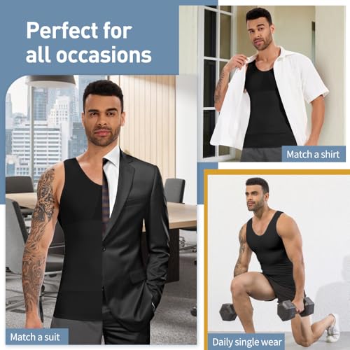 SLIMBELLE Men's Compression Vest Body Shaper - Slimming Inch