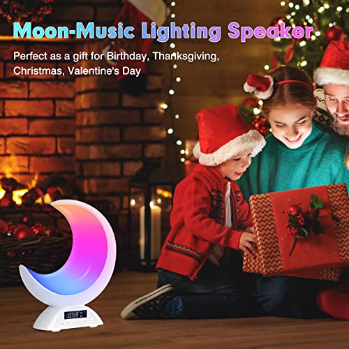 Moonie Moon Lamp Alarm Clock, Cute RGB Light, Scene & Music Modes, Perfect Night Lamp for Kids/Adults, Touch Dimmable Lighting
