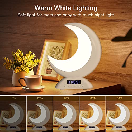 Moonie Moon Lamp Alarm Clock, Cute RGB Light, Scene & Music Modes, Perfect Night Lamp for Kids/Adults, Touch Dimmable Lighting