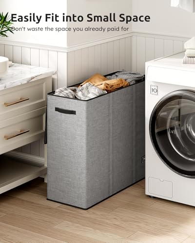 SOLEDI 180L Laundry Basket 3 Section, Extra Large Hamper with Lid & Sturdy Handle - Laundry Room Organizer for Dirty Clothes & Bedroom