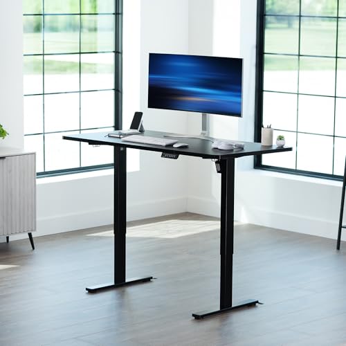VIVO Electric Standing Desk 60x30 inch, Memory Height Adjustment, Black Top Frame