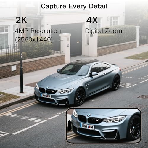 RUIVOKUR Solar Outdoor Security Camera, 360° PTZ, 2K/4MP, Color Night Vision