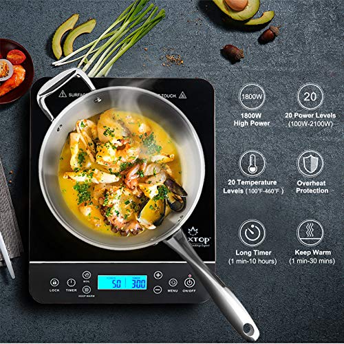 Duxtop Induction Cooktop: Portable Hot Plate, LCD Touch, 1800W