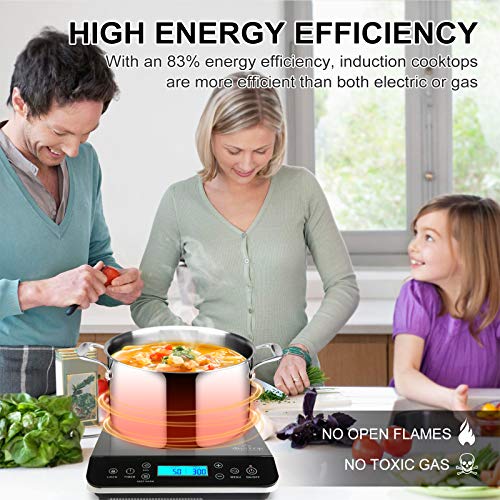 Duxtop Induction Cooktop: Portable Hot Plate, LCD Touch, 1800W