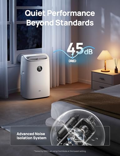 Dreo 8000 BTU Smart Portable Air Conditioner for Bedroom, Drainage-free Cooling, Quiet 45dB, APP/Voice/Remote - AC318S
