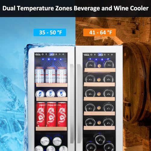 CoolerMax 24 Inch Dual Zone Glass Door Beverage Fridge