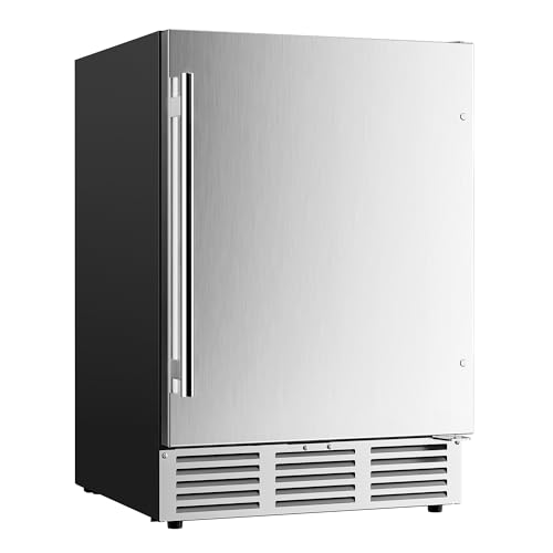 EUHOMY Beverage Refrigerator: Built-in/Freestanding Cooler 180 Can Capacity, Stainless Steel Door, Outdoor Fridge for Soda, Beer, Wine