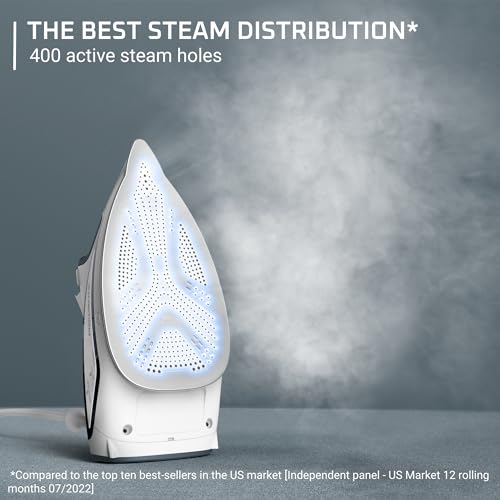 Rowenta Clothes Steamer: Focus Stainless Steel Iron, 400 Microsteam Holes, Powerful & Lightweight