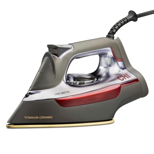 CHI Clothes Steam Iron: Powerful Steam, Temperature Guide, 1700W, Titanium Ceramic Soleplate