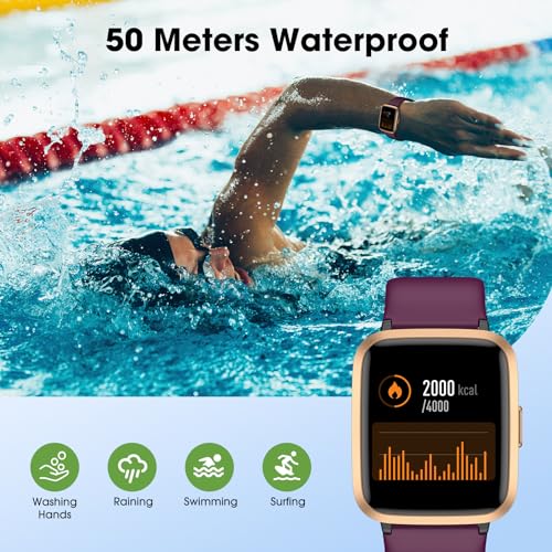 Fitness Tracker Watch with Heart Rate Monitor, Large Screen Pedometer & Sleep Monitor - Waterproof Smartwatch for Women Men
