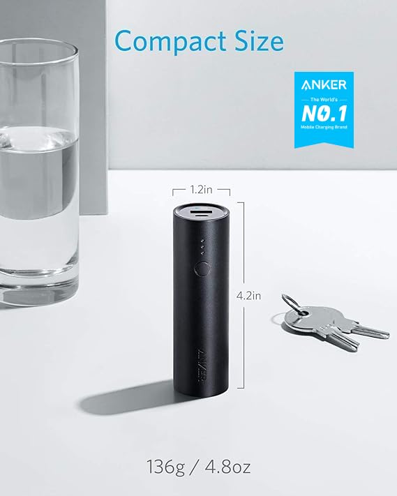 Anker Portable Charger 5,000mAh: Ultra-Compact External Battery with Fast Charging for iPhone, iPad, Samsung Galaxy