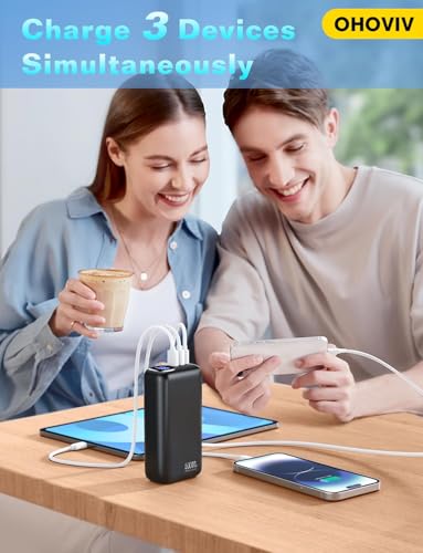 Brand Portable Charger 50000mAh Power Bank - Fast Charging USB-C Phone Charger for iPhone & Android - Travel Camping Essential