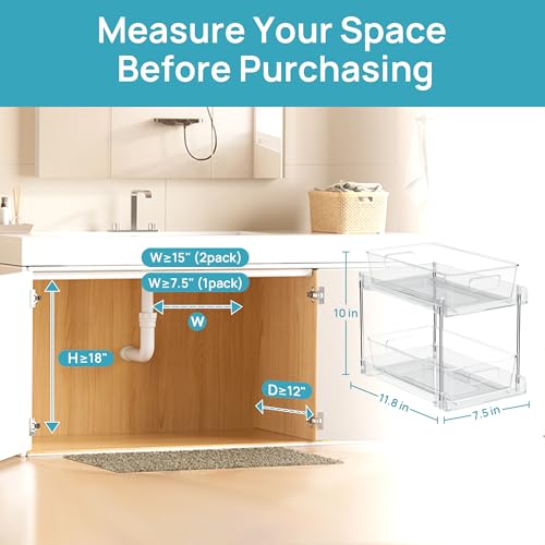 Vtopmart Bathroom Organizer: 2 Tier Under Sink Storage Container