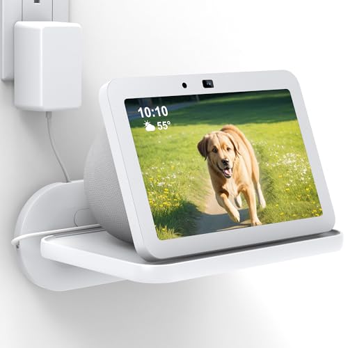 Google Nest Hub Max Wall Mount Shelf Holder - White, Compatible, Space-Saving