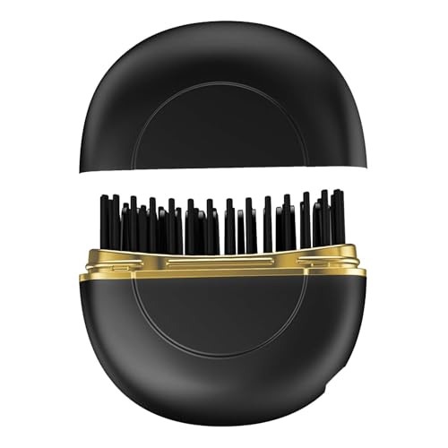 Colexy Direct Mini Wireless Hair Straightener Brush, Portable Black - Ceramic & Tourmaline Plates, 3 Heat Settings, Quick Heat