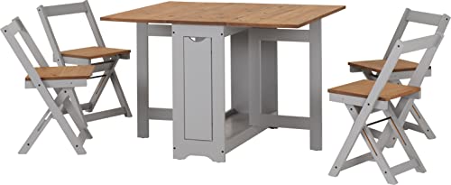 Seconique Santos Dining Set: Grey Distressed Pine, Butterfly