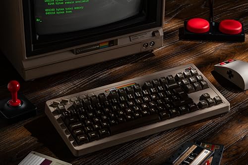 8Bitdo Retro Mechanical Keyboard: Bluetooth/2.4G/USB-C, 87 Keys, Super Buttons, Windows/Android - ISO UK Layout