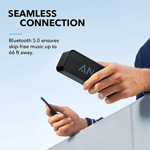 Anker Upgraded Bluetooth Speaker: Waterproof, Stereo Sound, 24H Playtime - Portable Wireless Speaker for iPhone, Samsung (Black)