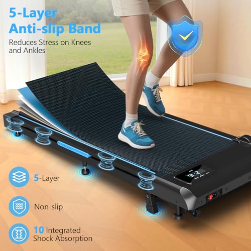 VANNECT 4-in-1 Walking Pad: Incline, 1-10KM/H Treadmill for Home, 330LBS Capacity, Portable Under Desk Running Machine