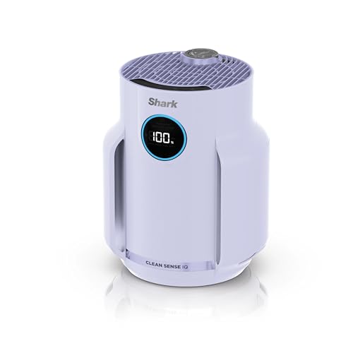 Shark Air Purifier: 5-Year HEPA Filter, 99.97% Allergen Traps, Quiet Operation, Lilac Display