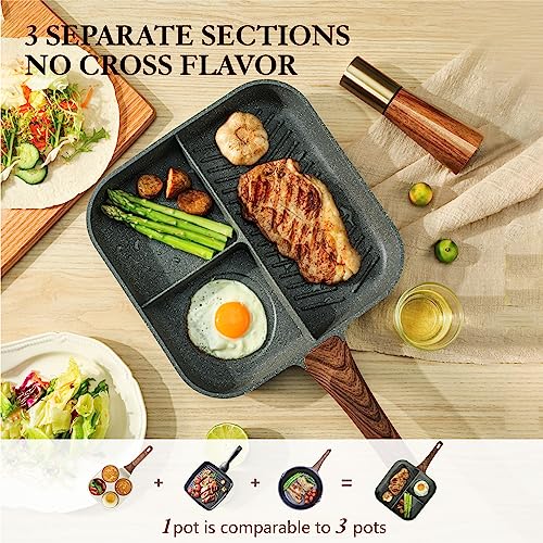 Sensarte 11-Inch Square Grill Pan: Nonstick Breakfast Skillet