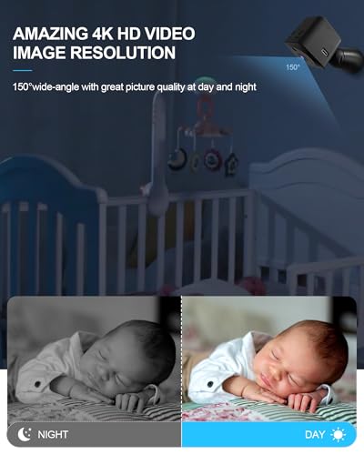 Mini 4K Indoor Security Camera, App Control, Motion Detection, Night Vision, WiFi, Rechargeable, Pet Camera - Home/Office Surveillance