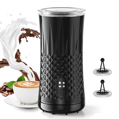 VIWAVE Electric Milk Frother: 4-in-1 Hot & Cold Foamer, 240ml Stainless Steel Steamer - Auto Shut-Off Warmer, Silent Operation