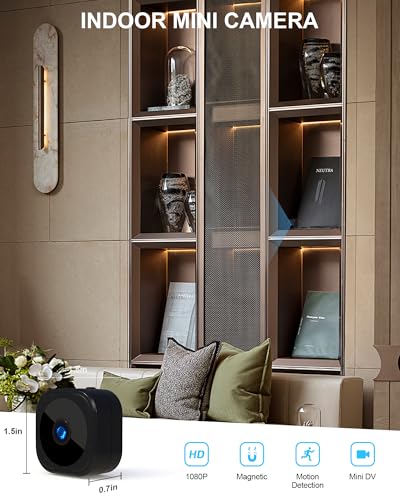 WiFi Mini Spy Camera 1080P HD Indoor with Night Vision & Motion Detection, Cloud/SD Storage - Home Security Cam