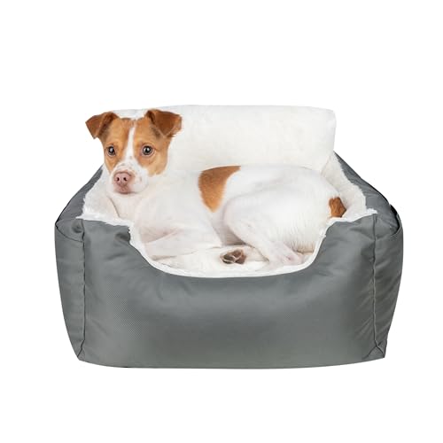 Pet Supplies Dog Booster Seat for Small & Medium Dogs, Plush Cushion, Secure Straps, Tall Pillow - Gray