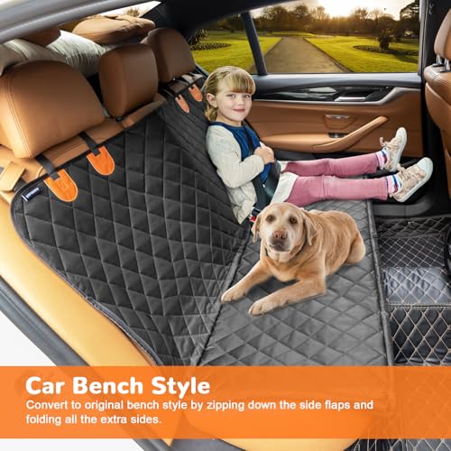 URPOWER Dog Car Seat Cover 100% Waterproof Hammock, Heavy Duty Scratch Proof, Nonslip, Back Seat Covers for Cars Trucks SUVs