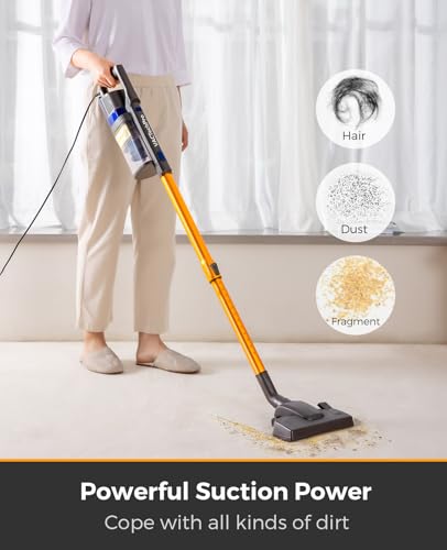 VACTechPro Corded 3-in-1 Stick Vacuum, Powerful 600W, Lightweight Design, 800ML Dustbin, Upright Handheld for Hardwood & Pet Hair