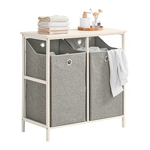 SoBuy Laundry Cabinet Chest with 2 Removable Baskets, Bathroom Storage Shelf