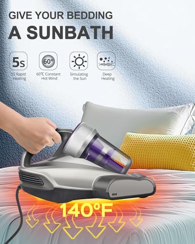 Jimmy Anti-allergen Bed Vacuum Cleaner with UV-C Light - Powerful 14Kpa Suction for Dust & Pet Hair