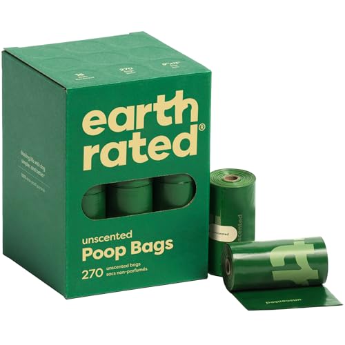 Earth Rated Dog Poop Bags - Leak Proof, Extra Thick, Unscented - 270 Bags