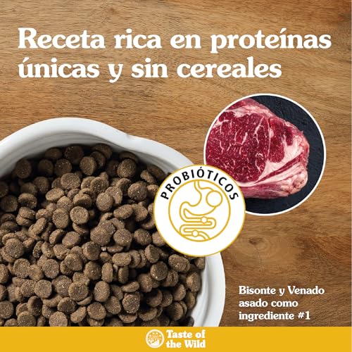 Taste of the Wild High Prairie Grain-Free Dog Food with Bison & Venison - High Protein, Nutrients, Probiotics 28lb