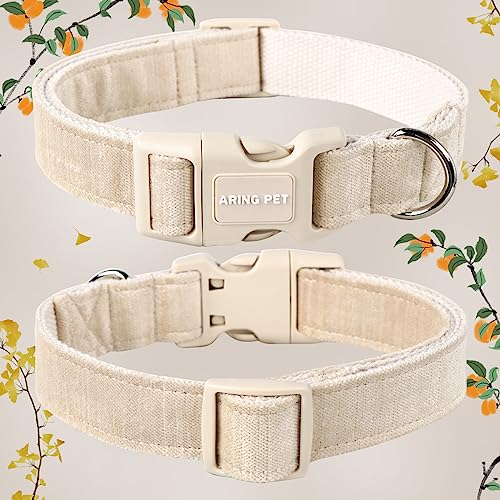 ARING PET Soft Cotton Dog Collar for Small to Large Dogs - Lightweight & Comfortable with Quick Release Buckle