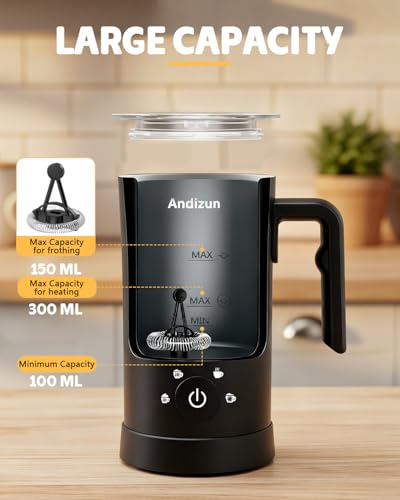 Andizun Electric Milk Frother: 4-in-1 Steamer, Frother, Warmer