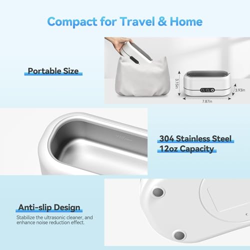 48KHz Ultrasonic Jewelry Cleaner for Rings, Watches & More