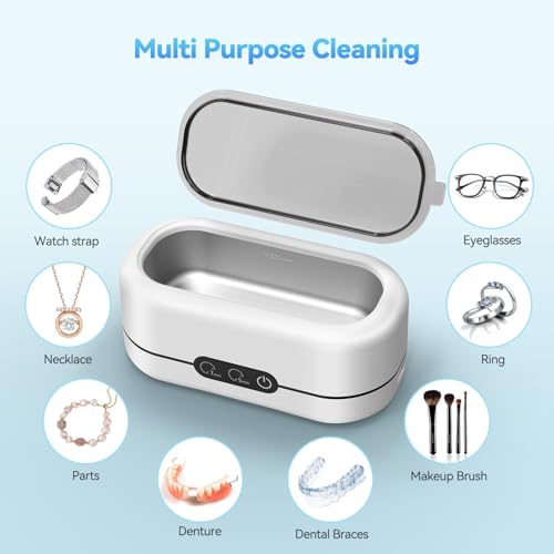 48KHz Ultrasonic Jewelry Cleaner for Rings, Watches & More