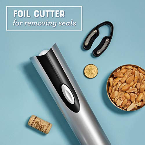 Oster Cordless Wine Opener: Electric with Foil Cutter, Silver