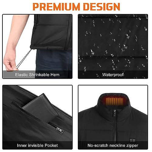 Rtdep Heated Vest: Men Women Battery Pack, 8 Heating Zones, Winter Warm Jacket