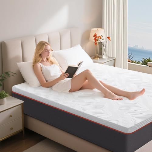 CoolDream 20cm Memory Foam Mattress for Double Bed, Pressure Relief, Cooling Tech, Removable Cover - 135x190 cm
