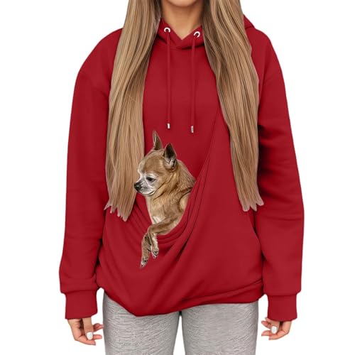 Sporty Hoodie for Men & Women, Yoga Sweatshirt with Pet Pouch