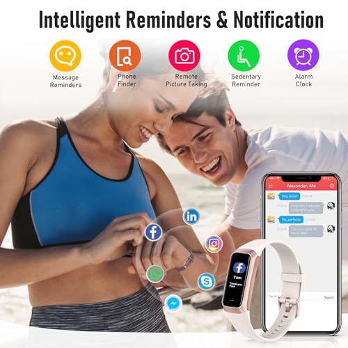 Fitness Tracker - Heart Rate, Blood Oxygen, Sleep Monitor - Waterproof Smart Watch for Men Women - Beige