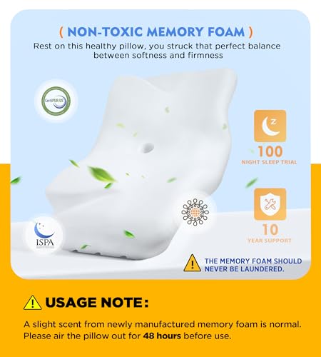 Osteo Neck Pain Relief Pillow with Cooling Memory Foam - Orthopedic Support for Side Back Sleepers