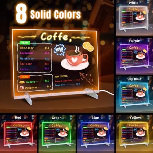 Oritzan LED Drawing Board: Magic Note Board with 13 Light Modes & Colorful Pens - Large Size 35x25.5 inch - Holiday Gift for Kids