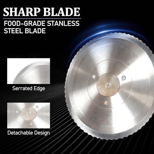 Manual Bread Slicer for Homemade Sourdough, Metal Guide, Adjustable Thickness, Hand Crank, Scale Line, Suction Cup, Sharp Blade